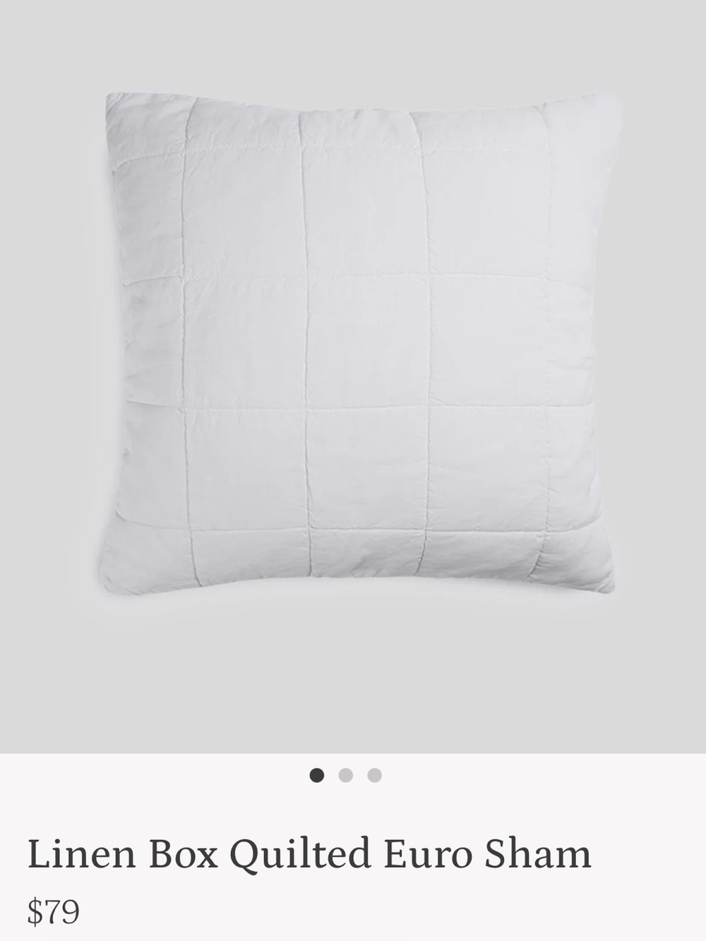 Parachute NEW Linen Box Quilted Euro Sham
